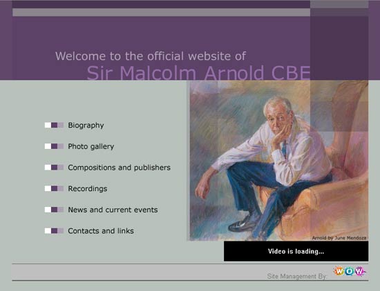 Malcolm Arnold's website